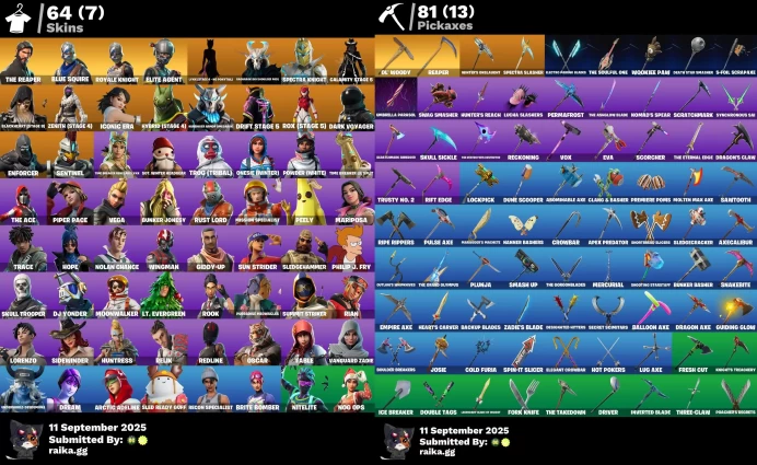 [Rent Cheap Accounts for 14 Days] [PC/PSN 64 skins | The Reaper | Blue Squire | Royale Knight | Floss | Mako | Take The L | Elite Agent |Zka346