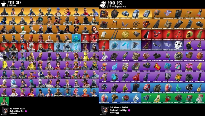 [PC/XBOX] 111 skins | Black Knight | Sparkle Specialist | The Reaper | Blue Squire | Royale Knight | Take The L | Floss |	Y718