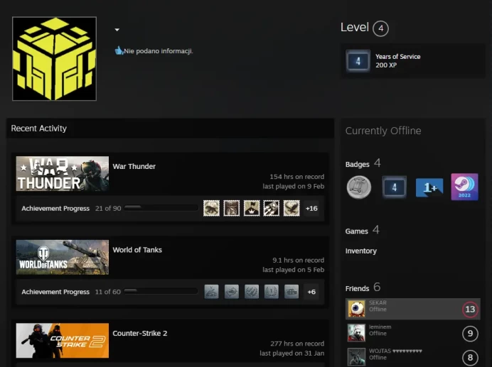CS2 Prime 277 hours+2Medals(2024 Service Medal/Global Offensive Badge)