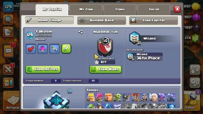 TH 13 - BH 7|Dragon Escape Scenery|LV 129|HH 7|BK 58,AQ 68,GW 37,MP 41,RC 13|CN OFF|Protect OFF|TAKE MAIL(COC2061)