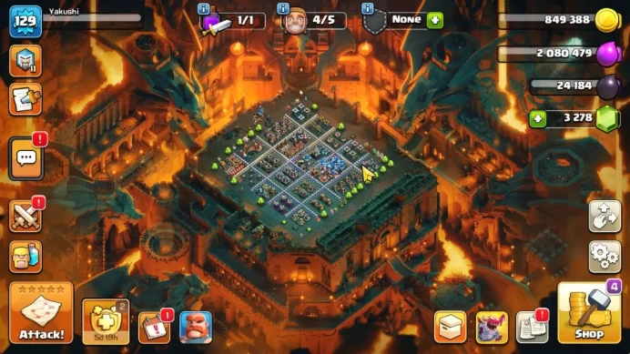 TH 13 - BH 7|Dragon Escape Scenery|LV 129|HH 7|BK 58,AQ 68,GW 37,MP 41,RC 13|CN OFF|Protect OFF|TAKE MAIL(COC2061)