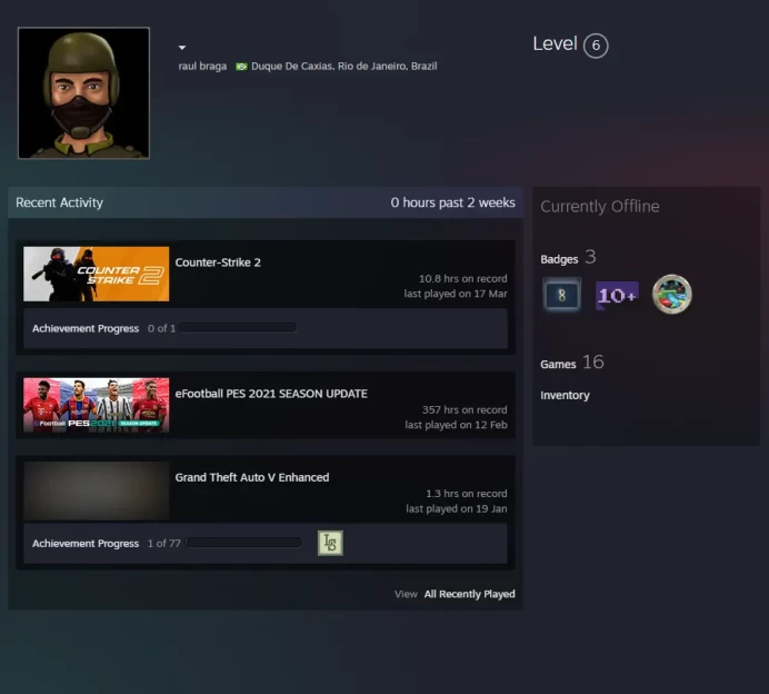 16Game-CS2 Prime+3Medals(Loyalty Badge/5 Year Veteran Coin/Global Offensive Badge)