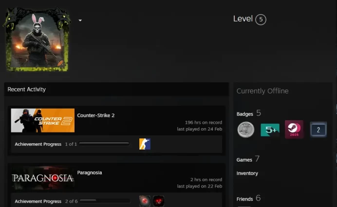 CS2 Prime 196 hours+1Medals(Global Offensive Badge)