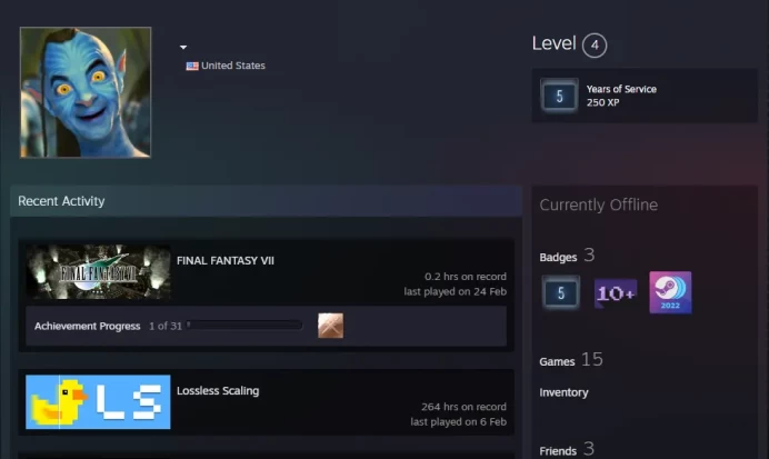 15Game-CS2 Prime 231 hours+1Medals(Global Offensive Badge)