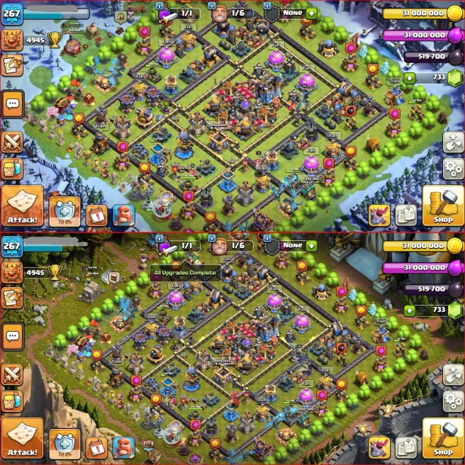 [ Legend Th18 ] Xp 267 [ 14 Rare Epic Max ] All heroes Max, 3288 WS { Rank 639 Glo } ATB 5933, 42 Skin Hero ! 200 Wall Max, Full Defenses