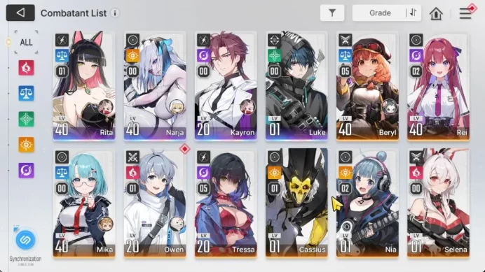 GLOBAL Lv 34|4 SSR[RitaM1,Narja,Kayron,Luke]+8 SR [BerylM5,NiaM2,CassiusM1,TressaM5,Etc]+12 SR Partners|Stove|Check SS(CZN1785)