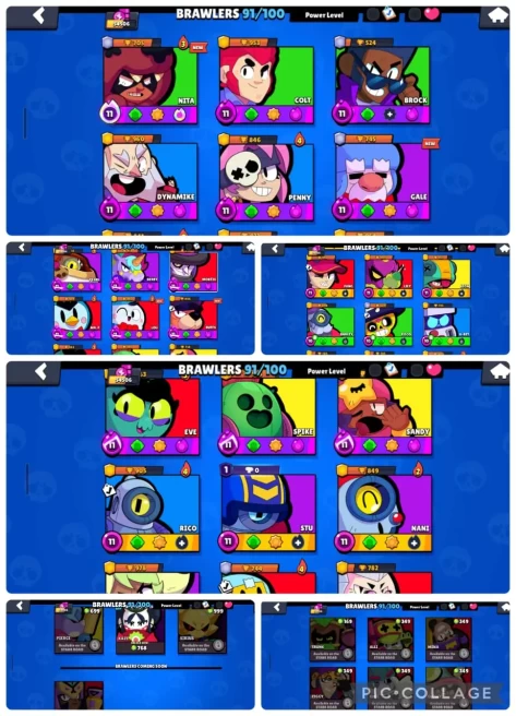 BRAWL STARS ACC || 91/100 BRAWLERS || 54K TROPHIES  || 9 MAX 15 HYPER CHARGE || 24 MAX BRAWLERS || 205 SKINS || 2 HYPER CHARGE  3 LEGENDARY||KB2