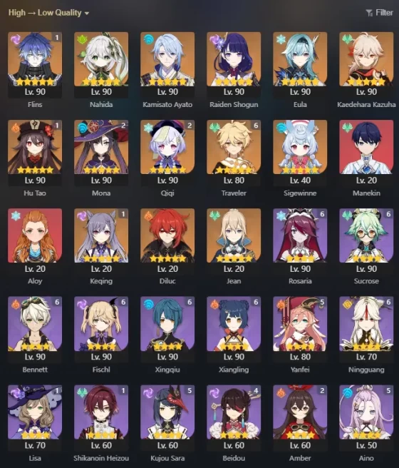 EU AR58 | 13+9 | Hu tao + Staff of Homa • Flins + Bloodsoaked Ruins • Raiden • Kazuha