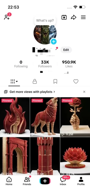 Instanly Delivery/ Monetized 33K Real Followers+900K Real Likes Account/ Creator Rewards Program Activated/ Full Access