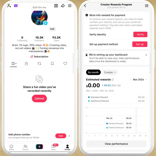 [USA] Fully Monetized Creator Rewards Program Account – 9K Real Followers & 93K Likes | Instant Earnings, Full Access & Good Standing