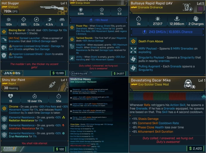 LVL1 EXO-SOLDIER LEVELING PACK (RAFA CM MAX ALL SKILLS + 534K SHIELD + AOE GRENADE + REPKIT + ENHANCEMENT + L1 789K DPS WEAPON)!