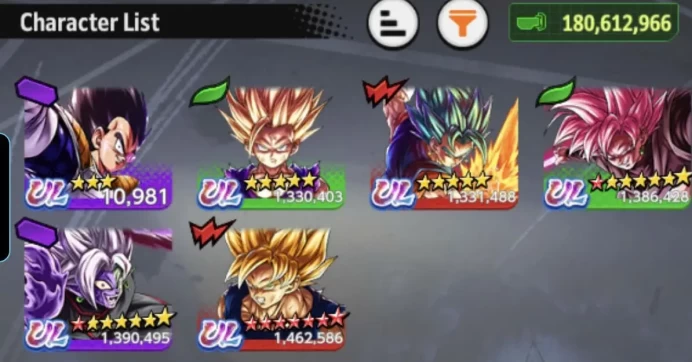 B17-IOS+Android-Vip Future+6 UL(Zamasu+Rose+SS2 Gohan)+LR Vegito+44 Legends+Vip Equipment+Good Zenkai+Zamasu Red+Goku Black+Trunks and Gohan