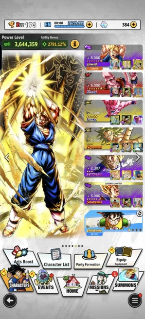 B20-IOS+Android-LR Vegito+5 UL(Super Buu+Buu Kid)+27 Legends+Good Equipment+Good Team+410 Millions Power+Nice Zenkai+Vegito Green 11 Red Star