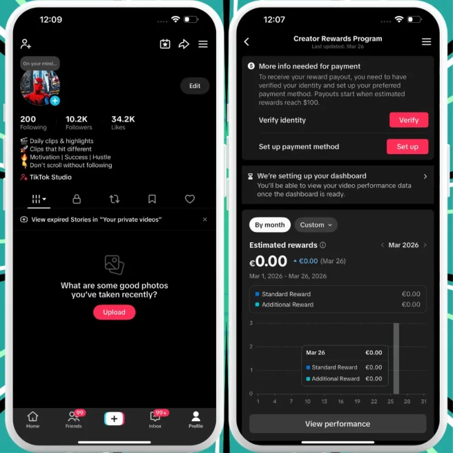[FRANCE] Fully Monetized Creator Rewards Program Account – 10K Real Followers & 34K Likes | Instant Earnings, Full Access & Good Standing