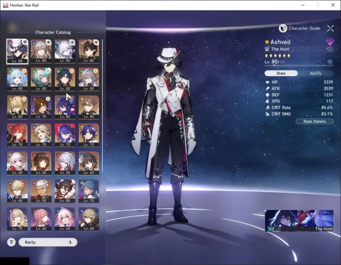 Asia|TL 70|12 Limited|Ashveil,Yao Guang,Cerydra,Lingsha,Anaxa,Acheron,Dante,Ruan Mei,Etc|Planarcadia|Take Mail|Check SS(HSR6154)