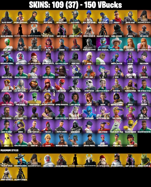 PC/NS | 91 SKINS | RENEGADE RAIDER | BLACK KNIGHT | SPARKLE SPECIALIST | THE REAPER | BLUE SQUIRE | ROYALE KNIGHT | ELITE AGENT | 650 VB...