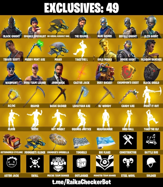 PC/NS/ | 429 SKINS | OG STW | BLACK KNIGHT | SPARKLE SPECIALIST | THE REAPER | BLUE SQUIRE | ROYALE KNIGHT | ELITE AGENT | TRAVIS SCOTT | 200...