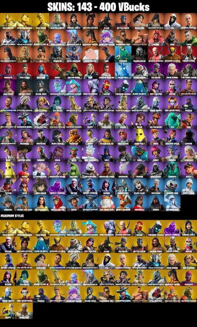 PC/NS | 143 SKINS | GOLD BRUTUS | GOLD MIDAS | GOLD MEOWSCLES | MENACE (CHALLENGER MENACE - FLAME) | SORANA (GREY) | BATTLE-TESTED | HARBINGE...