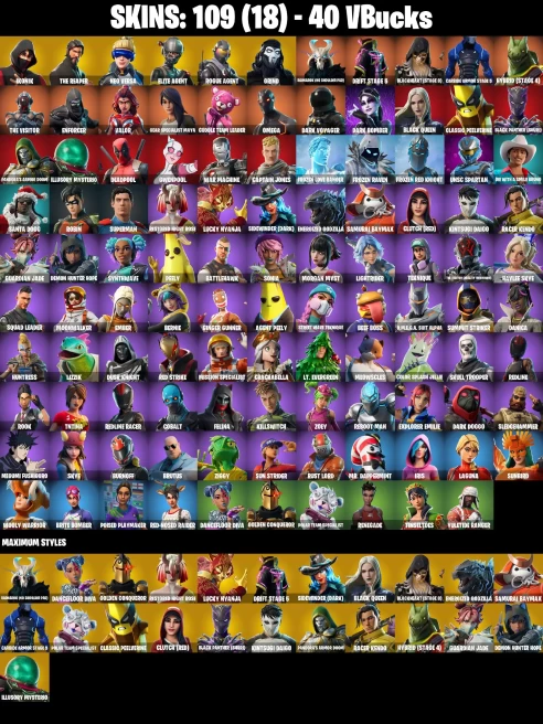 PC/NS | 124 SKINS | IKONIK | THE REAPER | NEO VERSA | ELITE AGENT | GRIND | ROGUE AGENT | CARBIDE ARMOR STAGE 5 | HYBRID (STAGE 4) | BLACKHEA...
