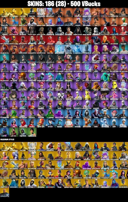 [PC/NS]&nbsp; 186 SKINS | GOLD BRUTUS | GOLD MEOWSCLES | GOLD MIDAS | SNAKE EYES | THE AGELESS CHAMPION | ROCOCO CLOAK-O | BLACK | 500 VB...