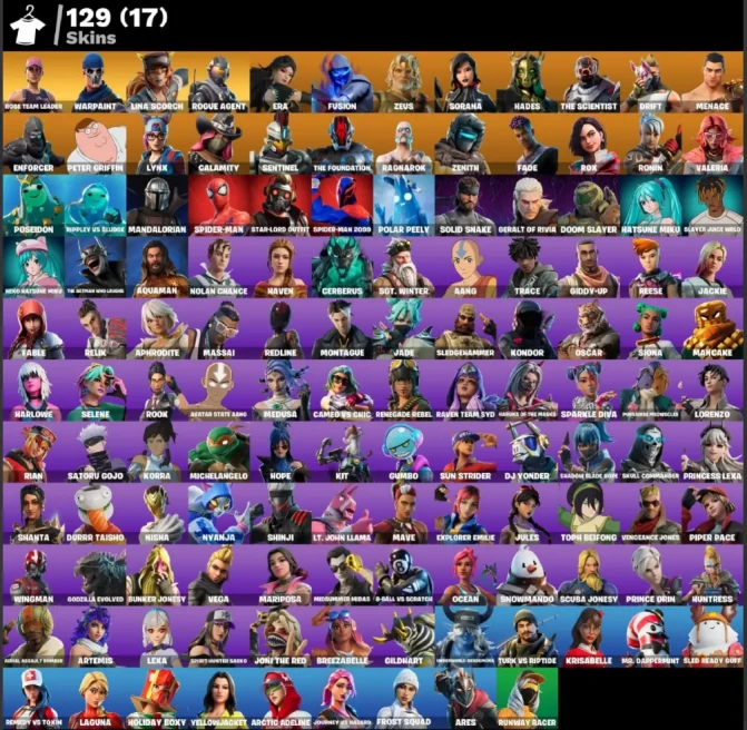 (PC PSN XBOX) 129 skins | OG STW | Lina Scorch | Rogue Agent | Era | Fusion | Zeus | Sorana | Hades | The Scientist | Drift | Menace | Enforcer 