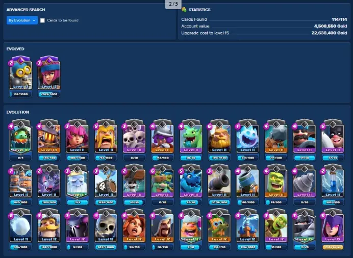2 EVOS LEVEL 15 ELITE WITCH KT 14 | 5231 Trophies Trophy | Miner's Mine Arena 15 | Full Access |