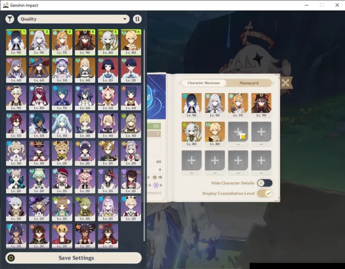 ASIA|AR 55| 5 Limited +2(*5Weapon)|Yelan,Skirk,Escoffier,HuTao,Nahida|2Skin|Mc Male|TakeMail|CheckSS(GI5565)