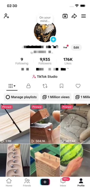 Instanly Delivery/ Monetized 9K Real Followers+170K Real Likes Account/ Creator Rewards Program Activated/ Full Access