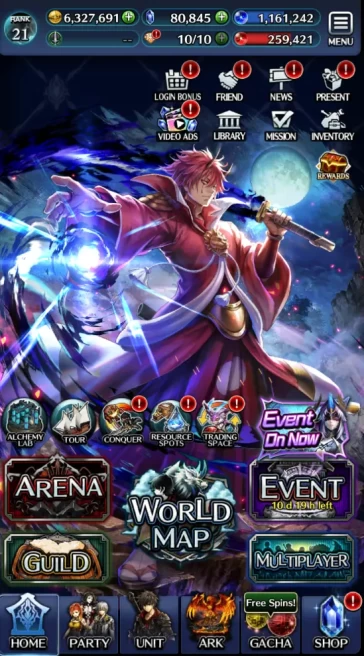 GLOBAL|80k Crystal|Full Collab(Joshua,Hinata,Banimaru,Stahn,Rimuru,Ainz,Etc)+Top Tier Char|7UR + 22 LR Ark+Resource|Code|LC1152