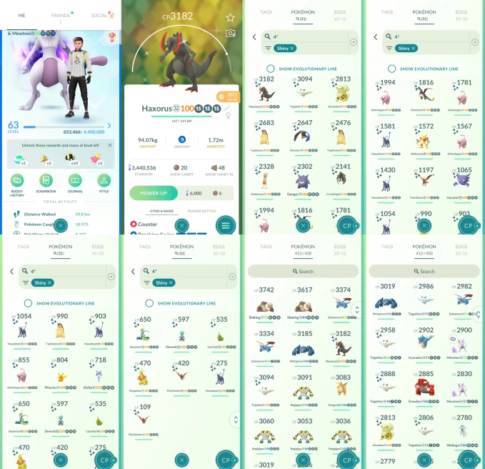AC1369 -lv 63 Mystic | x13 3000CP | x143 2000CP | x70 Legendary | x31 SHUNDO | x103 shiny | x40 100IV |shadow Mewtwo | shundo Gengar Cinderace H