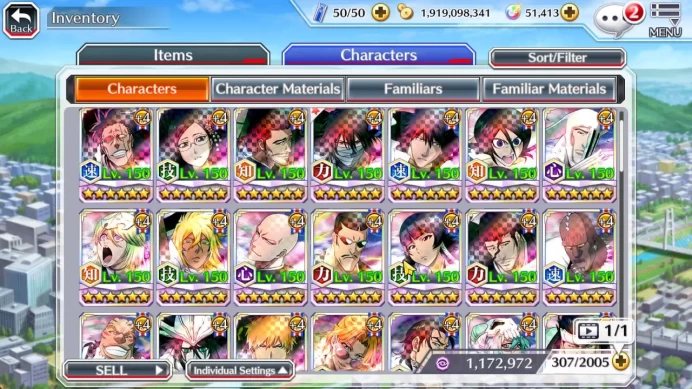GBL 51K Orb|SoulRaper(Shunsui,Jushiro),Duo Crescent,Fierce Halibel,Toshiro,Gin,TYBW24 Robert,Etc|5,5K AccTic|Klab ID(BBS2485)
