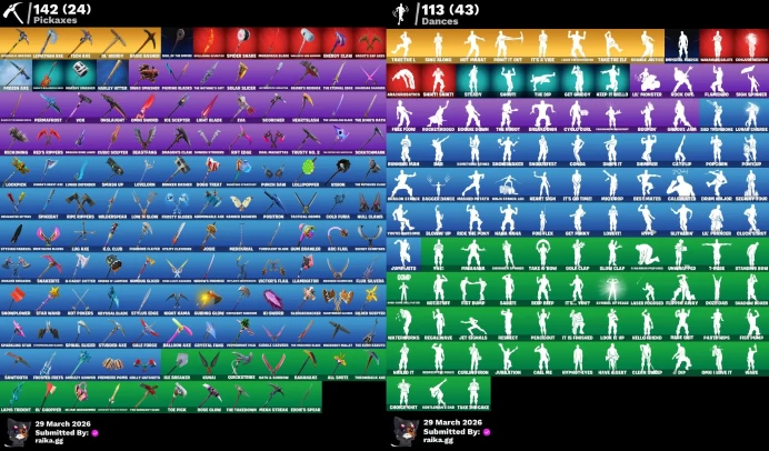 [PC/XBOX] 151 skins | Og STW | The Reaper | Elite Agent | Blue Team Leader | Carbon Commando | Cloud Striker | Take The L | Leviathan Axe |	Y741