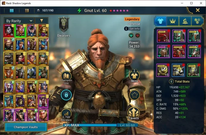 Lv45 610K Power|1 Mythical (SLady Mikage)|22 Legendary(GNut,Alice,Ninja,Wukong,Artax,McAngelo,Etc)|12K Energy|Plarium(RSL1359)