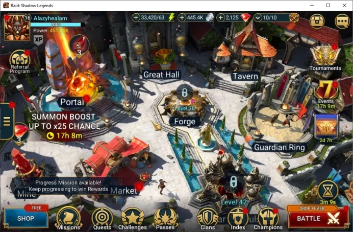 Lv16 451K Power|1 Mythical(Alaz TheSunbearer)|19 Legendary(Rathalos,Lysandra,Ninja,Artax,Etc)|33K Energy+2K Gem|Plarium(RSL1360)