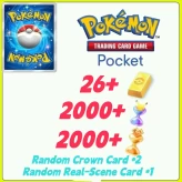Global Server / Pokémon Gold Bricks*26 - Pack Opening Hourglass*2000- Challenge Hourglass*2000- Random Real Scene Card*1+RRandom Crown Card*2/An