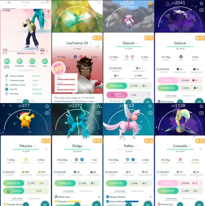 2052 Level 70 Shundo Latios Shiny: Dialga Origin, Palkia Origin, shadow Cresselia, 