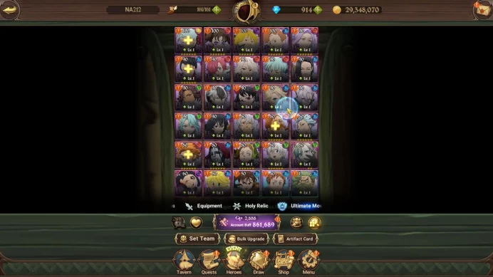Global|861K CC|Stater Ch5|914 Dm| 3 UR | Salos, Oppressor Demon King, Demon King Meliodas |Code Only|(SDS4018)