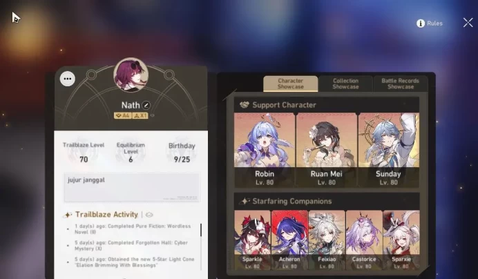 Asia|TL 70|13 Limited|[Kafka,Robin,Acheron E1,Sparkle]+Sign,Sparxie,Castorice,Sunday,Etc|Planacardia|Take Mail|Check SS(HSR6184)