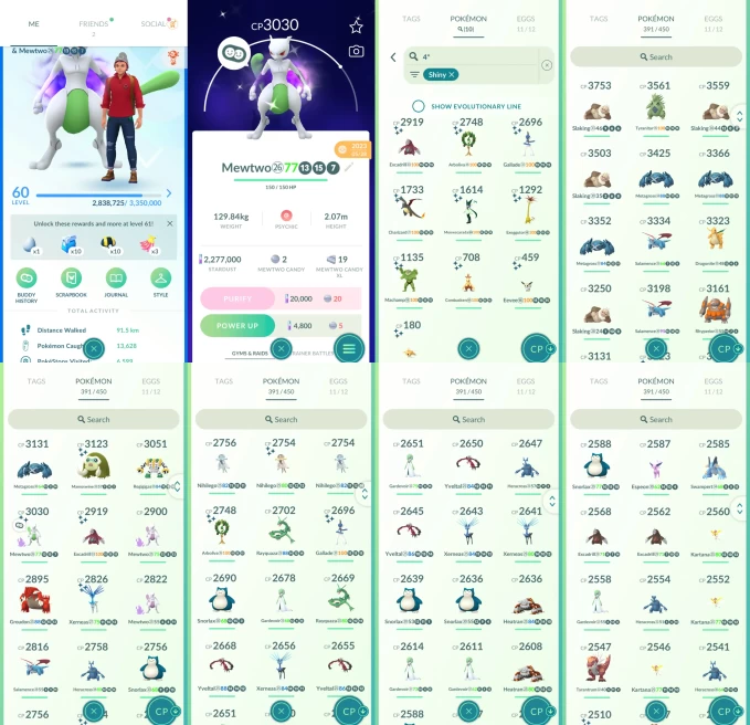 AC1378 -lv 60 Mystic | x16 3000CP | x124 2000CP | x62 Legendary | x10 SHUNDO | x50 shiny | x14 100IV | shiny shadow Mewtwo shiny Nihilego Xernea
