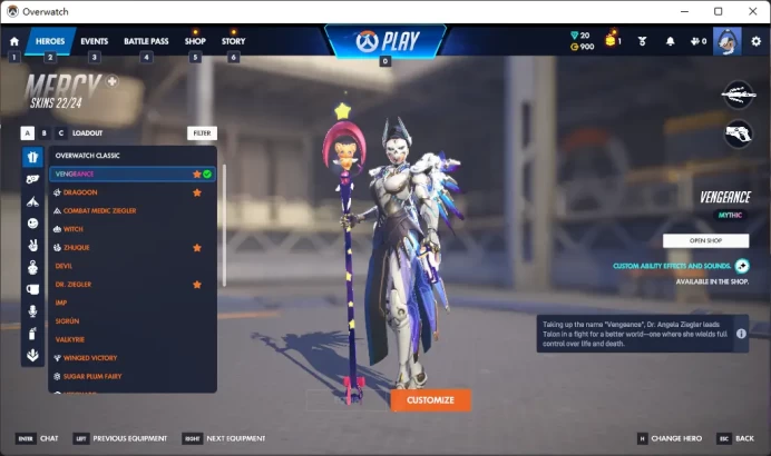 20 Gold Weapons / MERCY / Full Mail Access / see the picture / Please Read Description  / oztg