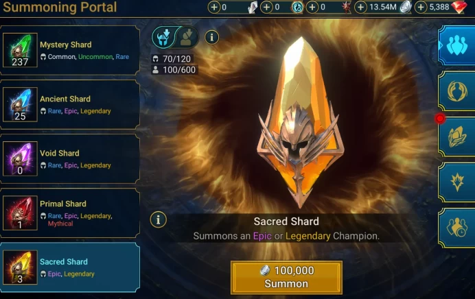 Starter.Mythical Siegfrund the Nephilim. Ninja//. 17 legendary. 5300 gems