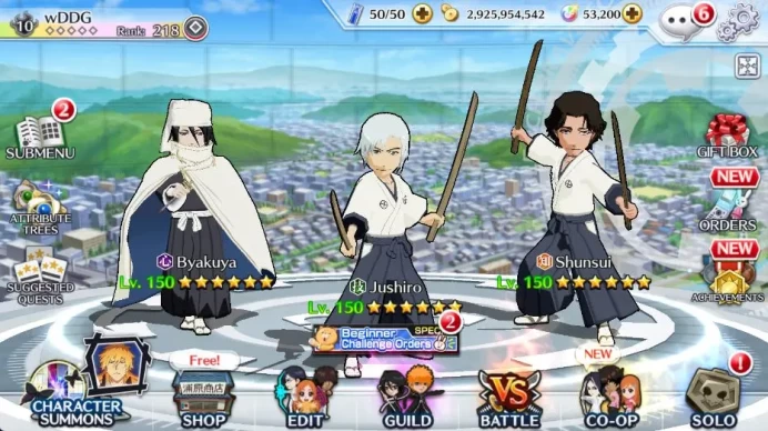 GLOBAL 53K Orb|Rukia 10Th, Kenpachi+Ichigo 9Th,SoulRaper (Shunsui,Jushiro), Jushiro TYBW25,Byakuya Renewed, Etc|KlabID|(BBS2492)