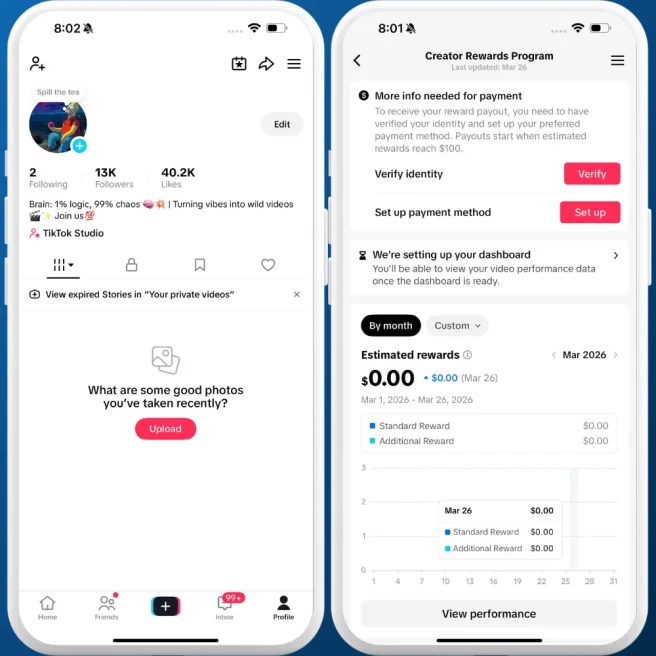 [FRANCE] Fully Monetized Creator Rewards Program Account – 12K Real Followers & 40K Likes | Instant Earnings, Full Access & Good Standing