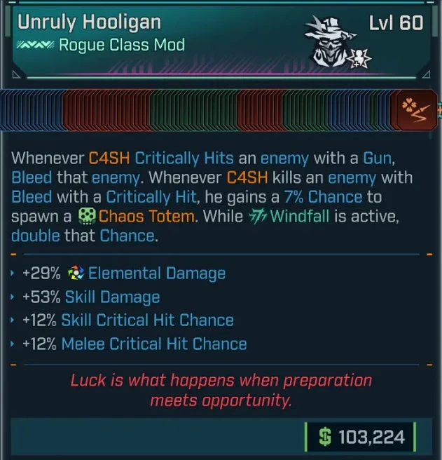 [PEARLESCENT] L60 ROGUE (C4SH) ALL IN ONE CLASS MOD - MAX ALL C4SH SKILLS - OVER 30 MODDED PERKS AND STATS