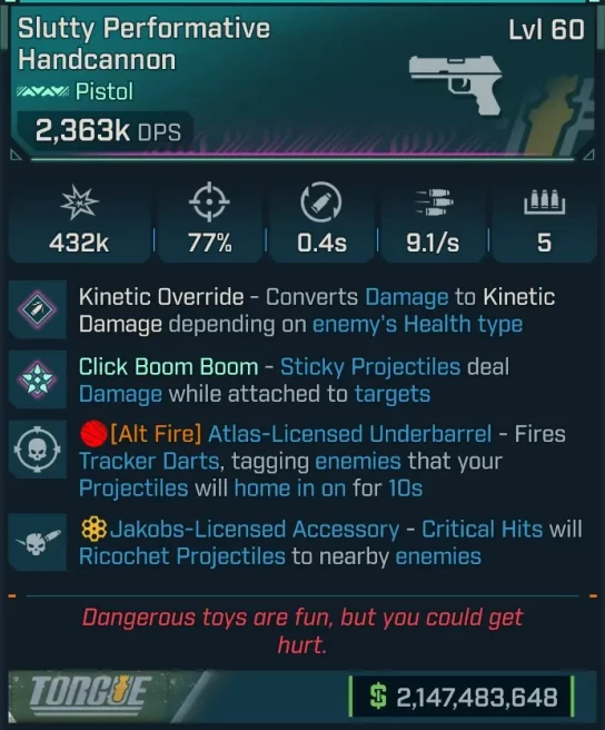 [PEARLESCENT] L60 HANDCANNON (KINETIC CONVERT) - 2,363K DPS - 77% ACCURACY - 9.1 FIRE RATE - 0.4S RELOAD - JAKOBS RICOCHET - INSANE!