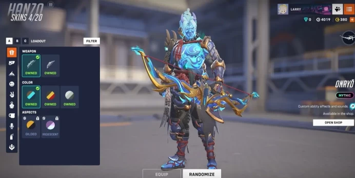 OW5 //OLD OW2 LVL 357+ 2 MYTHIC SKINS (Hanzo ONRYO) (Mercy VENGEANCE) 36 Legendary SKINS