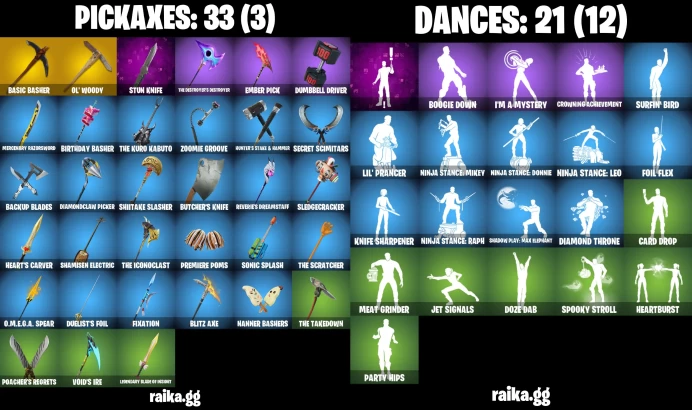 22 skins | Fancy Peter Griffin (No Hat) | Burning Ambition Valeria | Old Snake | Rebel Runway Hope	NN68