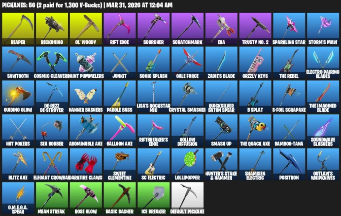 33 skins / Renegade Raider (OG) / The Reaper /  Elite Agent / OG Stw / 