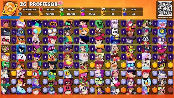 83K Trophies LVL37 | 99/100 Brawlers | 47 Max Brawlers - 32 Hypercharges | 290 Skins | 867 Pins | 413 Icons | Legendary, Rank 35, Masters, rare
