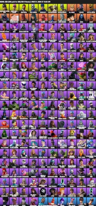 282 skins / Renegade Raider (OG) / John Wick / Rose Team Leader / Psycho Bandit / OG stw / 